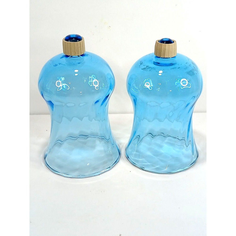 2 Blue Votive Cups Glass Peg Candle Holders Home Interiors Vintage New Grippers